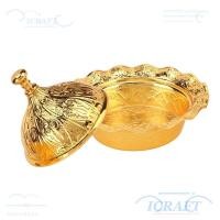 ราคา คราฟท์ 2ชิ้นจานขนมที่มีฝาปิด,โลหะผสมสังกะสีผลไม้ทองจานขนม,ชามน้ําตาลดอกไม้ลายนูนสามมิติแกะสลักน้ําตาลชามภาชนะบ้านพรรค (56313603514)