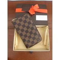 ราคา กระเป๋าสตางค์ lv มือสอง (แท้) zippy compact wallet damier (10094789098)