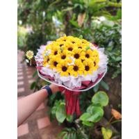 ราคา ช่อกลมดอกทานตะวันจิ๋ว ช่อทานตะวัน ช่อกลม ช่อรับปริญญา สำหรับมอบให้คนพิเศษ (57001899453)