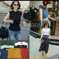 ราคา เสื้อคอชิดแขนกุด ผ้าคอตตอนป้ายTOPSHOP (2448764363)