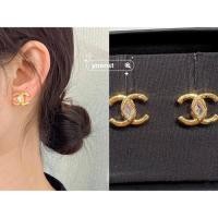 ราคา ของแท้ CHANEL ต่างหู 23C ต่างหูทองคำขาวสไตล์วินเทจใหม่ (56711726569)