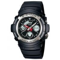 ราคา Casio g-shock นาฬิกาข้อมือผู้ชาย สีดำ สายเรซิ่น รุ่น AW-590-1ADR (261362392)