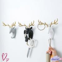 ราคา DORAE ตะขอแขวนหัวกวาง, ABS ติดผนังกวางเขากวางตกแต่งตะขอ, ของขวัญไม่มีเครื่องหมายติดตั้งตกแต่งบ้านสัตว์ (48061769368)
