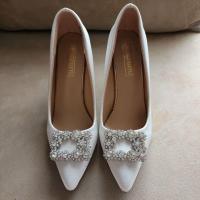 ราคา รองเท้าซาติน สีขาว size38 รองเท้าเจ้าสาว (14065164555)