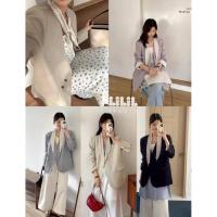 ราคา เสื้อคลุม สไตล์เสื้อสูท พร้อมผ้าผูกคอ ใส่ทำงาน ใส่ลำลอง มี 4 สี (27490399433)