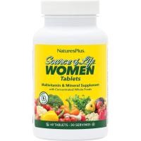 ราคา NaturesPlus of Life Women 60 เม็ด Multi & Mineral with Iron Calcium Folate & Lutein Gluten มังสวิรัติ 30 เสิร์ฟ (57365112040)