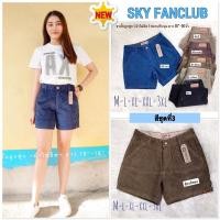 ราคา กางเกงขาสั้นผู้หญิง กางเกงขาสั้นเอวสูง กางเกงขาสั้นSKY ลูกฟูกเนื้อนุ่ม ยาว 15-16นิ้ว (16460766335)
