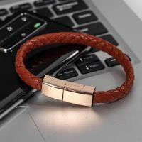 ราคา สร้อยข้อมือ สายชาร์จ USB Type-C แฟชั่นสายไฟสายชาร์จข้อมูลข้อมือหนังถักคู่ (54662284222)