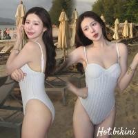 ราคา Hot.Bikini️ชุดว่ายน้ำเซ็กซี่ วันพีช ผู้หญิง มีฟองน้ำ มีโครง ชุดว่ายน้ำวันพีช จับคู่กับกางเกงขาสั้นชายหาด ins (53614013804)