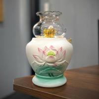ราคา โคมไฟน้ํามันดอกบัวบูชาคุณภาพสูง Kien Minh เซรามิค Feng Shui บูชาห้องโคมไฟ (41764127147)