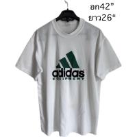 ราคา ก42 มือสองตำหนิรอบตัว เสื้อยืด Adidas Equipment EQT โลโก้ใหญ่ วินเทจ 90s MADE IN JAPAN (40220368658)