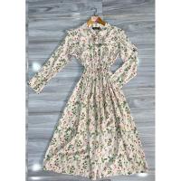 ราคา ส่งต่อเดรสยาวลายดอกงานผูกคอ ผ้าเปลือกไม้สม็อคเอว ฟรีไซส์ sml ใส่ได้ งานป้ายtopping ผ้าดี ทรง สี ตามภาพ (28679806332)