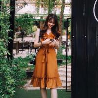 ราคา เดรสแขนกุด ชายระบาย สีส้มอิฐ ฟรีไซส์ (4816691680)