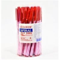 ราคา ปากกาลูกลื่น สีแดง 0.5 มม. แพ็ค 50 แท่ง ปากกาแลนเซอร์ Lancer Spiral 825 (18601856953)