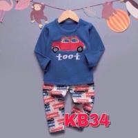 ราคา ชุดแขนยาว made in Korea พร้อมผ้าฝ้ายรถสีฟ้าสําหรับเด็กผู้ชาย (KB34) (41508837247)