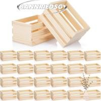 ราคา BANNRIEDSG989YR 1 PC Dollhouse Wooden Crate, ไม้ DIY Miniature Craft Miniature ตะกร้าเก็บ, หลายขนาด Open-Top Dollhouse Mini กล่องไม้ตุ๊กตาตกแต่งห้องครัว (48864342511)