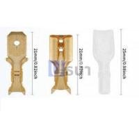 ราคา (10 ชุด) หางปลา เสียบ ขั้วเปิด ตัวผู้ ตัวเมีย เปลือย ปลอกยาง แบน 6.3mm #เสียบ(6.3mm,ทองเหลือง) (10941226733)