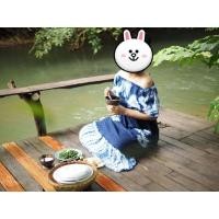 ราคา เดรสปาดไหล่ผ้ามัดย้อม (4853606438)