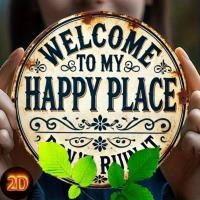 ราคา "Welcome To My Happy Place" ป้ายไม้/อะคริลิคทรงกลม | บ้านแขวนง่าย / ตกแต่งสํานักงาน (55461135187)