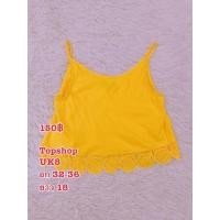 ราคา Topshop เสื้อครอปสายเดี่ยว สีเหลืองสดใส (28835016443)