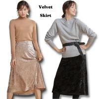 ราคา Womens VELVET Midi SKIRT (LPF07 VELVET MIDI SKIRT) (15295756163)