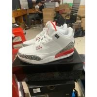 ราคา 2023ใหม่ ขายร้อน Air Jordan 3 Retro สีขาวสีแดงซีเมนต์รองเท้าผู้ชาย AJ3 kasut bola kernjang 136064-116 B4J0 (55314829544)