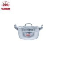 ราคา Crocodile Cookware หม้อข้าวทรงญี่ปุ่นรุ่นหนา หม้อชาบู หม้อ 2 หู ตราจระเข้ มีขนาด 22/24/26 ซม. (16841924229)