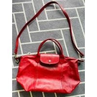 ราคา Longchamp หนังแกะแท้ Cuir S สีเชอรี่ของแท้% (53411739784)