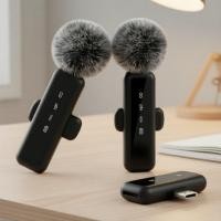 ราคา ไมโครโฟนหนีบปกไร้สายแบบ USB-C 2 ตัว พร้อมคลิปหมุนได้ 360° ตัดเสียงรบกวน เสียบแล้วใช้งานสําหรับ TikTok, ไลฟ์ YouTube และการทํา Vlog (42481432045)