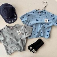 ราคา Lan~Skin-Friendly Soft Washed Cotton หลวมเสื้อยืดเด็ก Baby Star Top เสื้อยืดแขนสั้นฤดูร้อนอินเทรนด์ (51310287200)