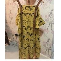 ราคา Sale❗️ เดรสเปิดไหล่ผ้าฝ้ายสีเหลือง (1905101902)