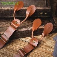 ราคา TWINKLE1 Suspenders สําหรับผู้ชาย,สไตล์อังกฤษ Anti-slip Buttoned Suspenders,อุปกรณ์เสริมชุดสูทลําลอง Y-Type Retro PU หนัง Suspenders ธุรกิจ (50614161361)