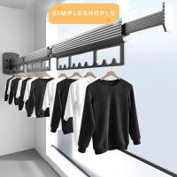 ราคา ร้านขายที่เรียบง่าย ไม้แขวนเสื้อพับ, พื้นที่หมุนได้อลูมิเนียมพับเสาเสื้อผ้า, ครัวเรือนหดติดผนังผ้าราวตากผ้ากลางแจ้ง (54114270772)
