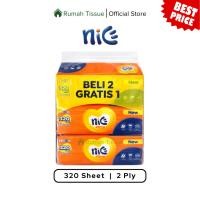 ราคา [3 PACK] ทิชชู่ไนซ์ 320 แผ่น 2 ชั้น | ไนซ์ กระดาษเช็ดหน้า 320 แผ่น 2 ชั้น (51565007892)