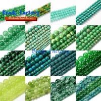 ราคา HIJAU สีเขียว dark JADE ลูกปัดหินธรรมชาติสีเขียวควอตซ์ JADE 6 มม.8 มม.10 มม.สําหรับทําหินสร้อยข้อมือ (43777164087)