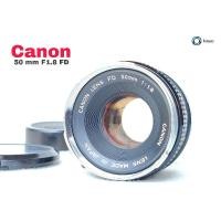 ราคา เลนส์ มือหมุน ยี่ห้อ CANON FD 50mm F1.8 MF Standard Lens For FD Mount จมูกเงิน พร้อมฝาหน้า ท้าย (21874129715)