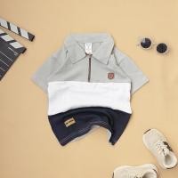 ราคา BRAVEKIDS PANEL SHIRT POLO SHIRT WITH ZIPPER COLLAR 17 KIDS COTTON PIQUE BOYS 1-5 YEARS (48004150675)
