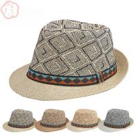 ราคา MIOSHOP หมวกกันแดดชายหาด, หมวกแจ๊สปานามาลายสก๊อตฟาง, แฟชั่นป้องกันแสงแดดหมวก Fedoras ฤดูร้อน (29545184722)