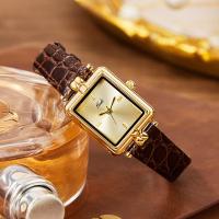 ราคา Goethe นาฬิกาผู้หญิงระดับไฮเอนด์โบราณที่สอง Niche Golden Square Disc นาฬิกากันน้ําสุภาพสตรีนาฬิกาควอทซ์หนังแท้ 6.29 (53263031196)