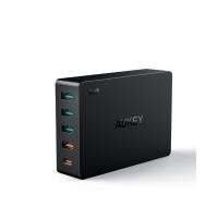 ราคา Aukey หัวชาร์จ PA-Y23 63W Mix 5-Port Fast Charger Black | Moon Market Mall (22258910798)