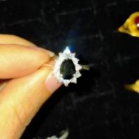 ราคา แหวนพลอยนิล สีดำ Black Spinel ทรงหยดน้ำ 8*5 mm. เสริมมงคล แหวนเงินแท้92.5% ชุบทองคำขาว ไซส์56 ฝังเพชรcz พลอยแท้ธรรมชาติ (5574907446)