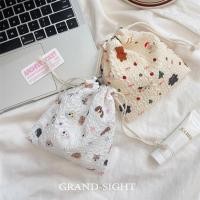 ราคา พร้อมส่ง ถุงหูรูดลายตาราง ถุงหูรูดลายหมี น่ารัก มีให้เลืกหลายสี กระเป๋าผ้าหูรูด (29818824187)