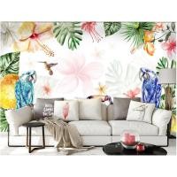 ราคา Annagood Custom Tropical Rainforest ดอกไม้และนกนกแก้ว Colourful สีน้ําภาพจิตรกรรมฝาผนังวอลล์เปเปอร์สําหรับผนัง 3D กระดาษติดผนังบ้าน (47212599273)