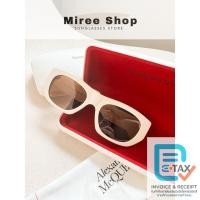ราคา Alexander McQueen Rectangular 1 Sunglasses ของแท้ AM0450S (24514510912)