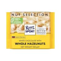 ราคา ริทเตอร์สปอร์ต ไวท์ช็อกโกแลตเฮเซลนัท Ritter Sport Hazelnut White Choc 100g. (50312589345)