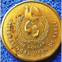 ราคา เหรียญ​ออสเตรเลีย​ Australia, 1​ Dollar, (ที่ระลึก​ปีสันติภาพ​สากล), #​4185T, ใช้แล้ว (24671691858)
