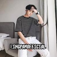 ราคา เสื้อOversize เกาหลี เสื้อเกาหลี freesize ถูกที่สุด ลายทางดำใหญ่ขาวเล็ก (1992368108)
