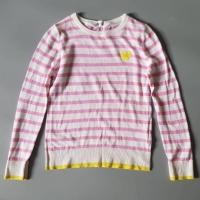 ราคา H&M เสื้อยืดเด็กผู้หญิงลายทางชมพู ปักหัวใจ 8-10ปี มือสอง แท้ (28536391213)