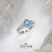 ราคา Top1Jewelry แหวนเงินแท้925 พลอย Swiss Blue Topaz แท้ (13129090042)