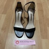 ราคา (Size 37) Zara รองเท้าส้นสูง รัดข้อ สายเข็มขัด สีดำ หนังวัวแท้ Made in Spain สำหรับใส่ออกงาน ชุดราตรี ปาร์ตี้ (21573304408)